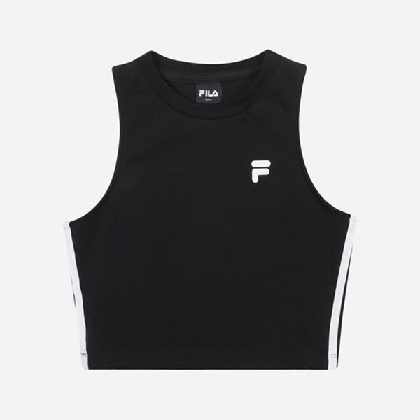 Fila Tričká Damske Čierne - Heritage Color Block Crop Bez Rukávov Vypredaj - Slovakia 75362-NWKE